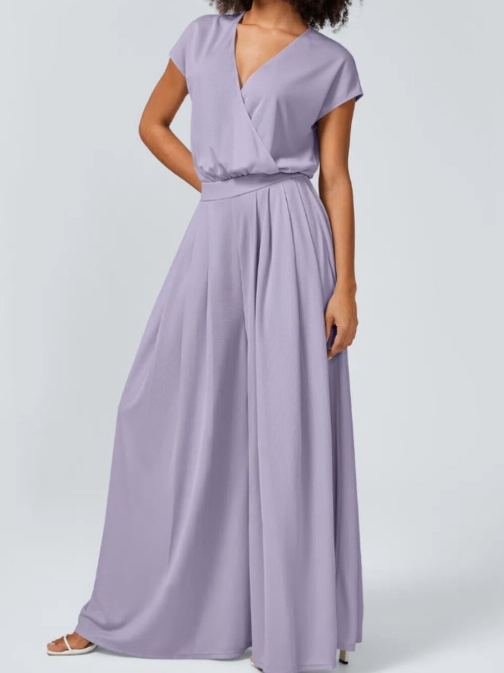 Halara V-Neck Waffle Casual Jumpsuit